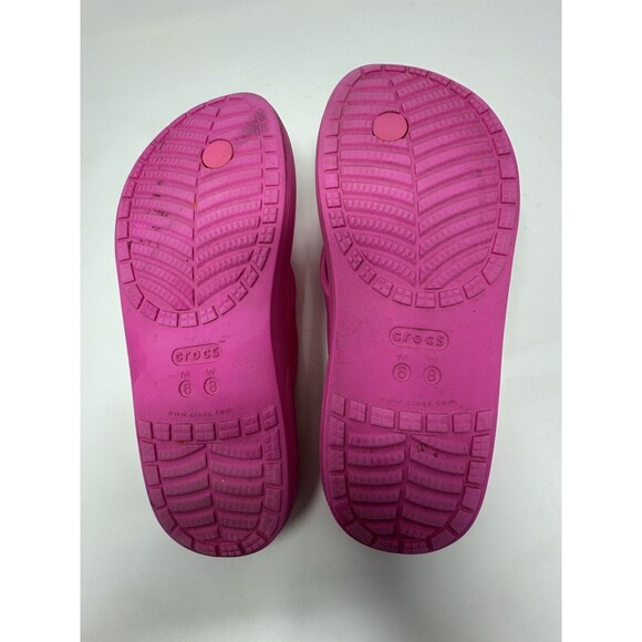 Crocs‎ Iconic Comfort Hot Pink Thong Flip Flops Women’s sz 8 - Picture 7 of 7
